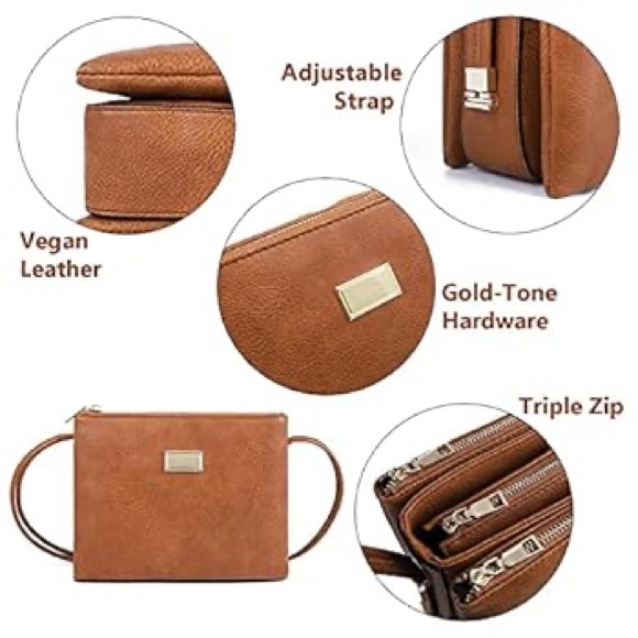 Brown Faux Leather Crossbody Bag - Picture 5 of 5